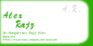 alex rajz business card